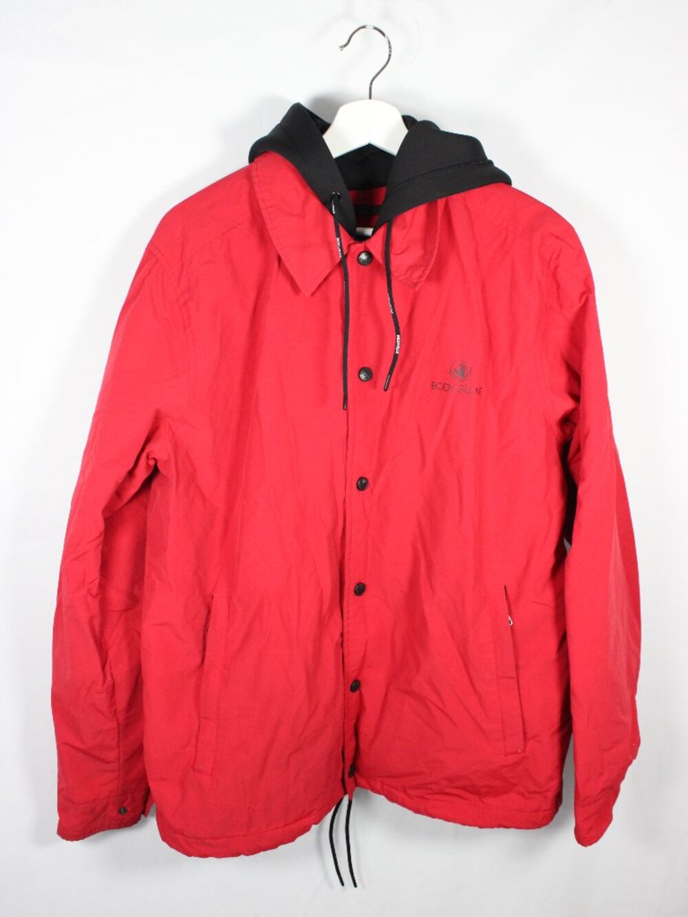 Body Glove Jacket Mens Medium Red & Black Hooded Coat Winter Stains READ